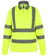 RG545 TRS324 Regatta High Visibility Pro Contract Long Sleeve Polo Shirt Yellow colour image